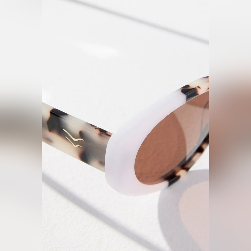 Anthropologie I-SEA Marley Sunglasses Ivory Blonde Tort - Picture 8 of 8